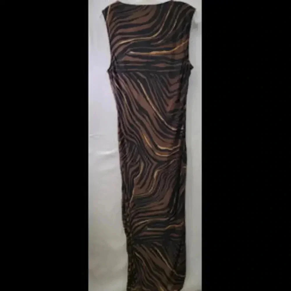 DKNY Elegant Brown and Black Stripe Dress  Size 12